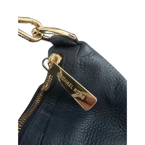 Michael Kors Hamilton Satchel Navy Pebbled Leather Gold Hardware Medium Tote - Picture 5 of 10